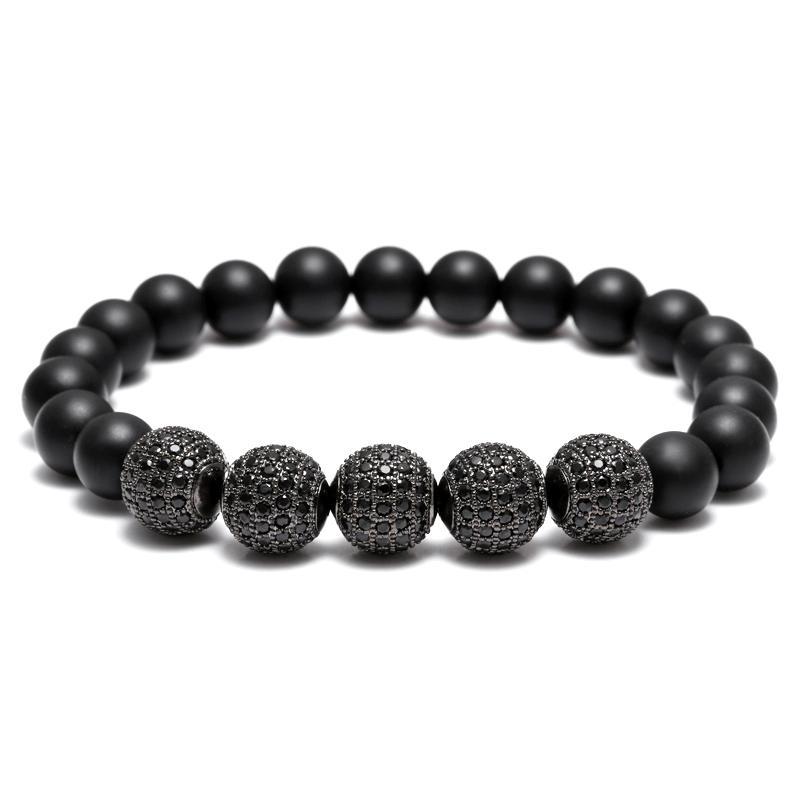 Mcllroy Beaded Men Bracelet Handmade Matte Onyx