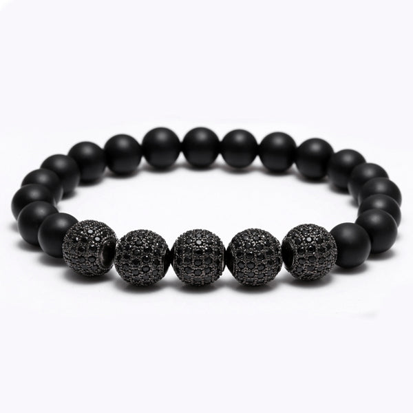 Mcllroy Beaded Men Bracelet Handmade Matte Onyx