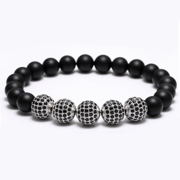 Mcllroy Beaded Men Bracelet Handmade Matte Onyx