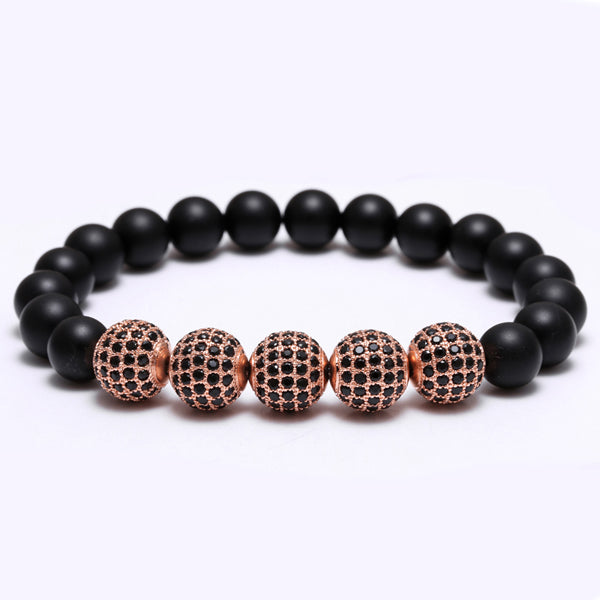 Mcllroy Beaded Men Bracelet Handmade Matte Onyx