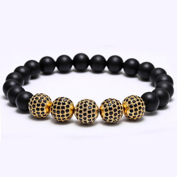 Mcllroy Beaded Men Bracelet Handmade Matte Onyx