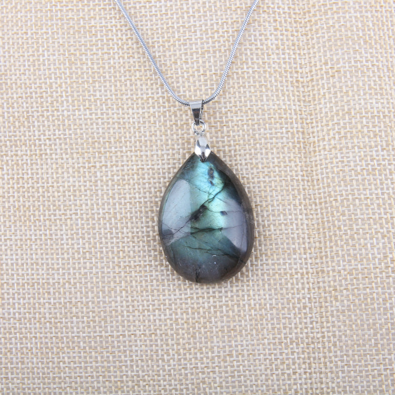 Natural irregular crystal Labradorite pendant