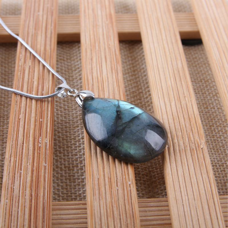 Natural irregular crystal Labradorite pendant