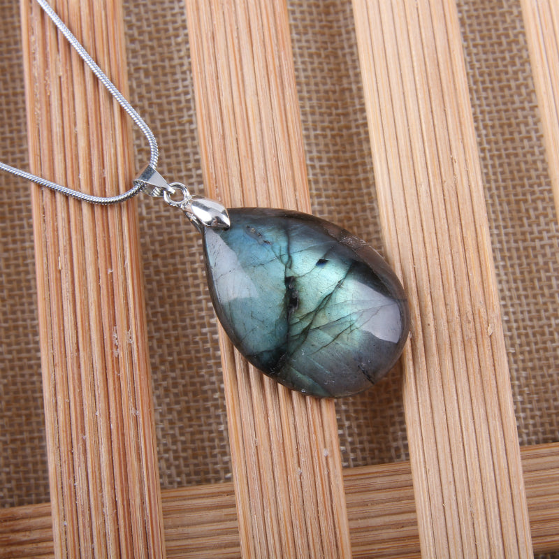Natural irregular crystal Labradorite pendant