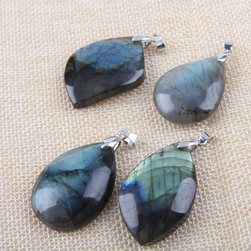 Natural irregular crystal Labradorite pendant
