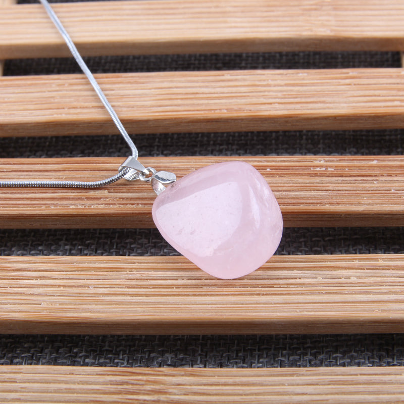 Natural Rose Quartzs pendant health lucky irregular shape Stone