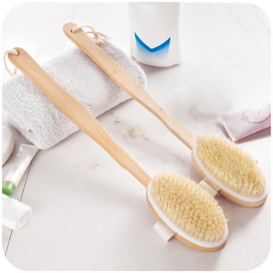 Bath Body Brush Boar Bristles Exfoliating Body Massager
