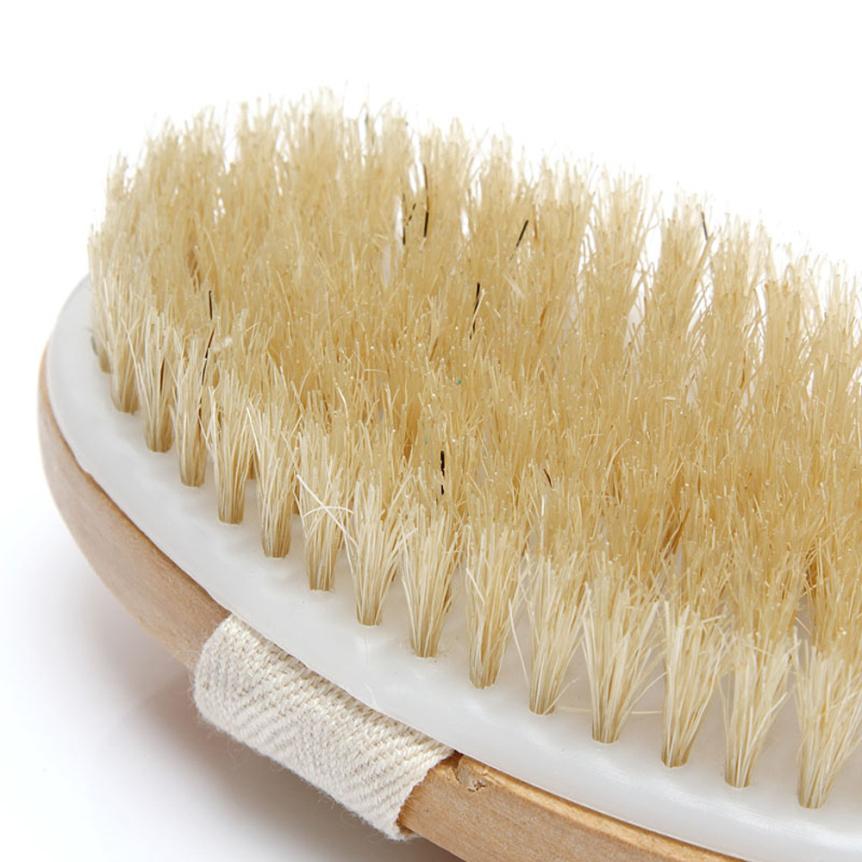 Bath Body Brush Boar Bristles Exfoliating Body Massager