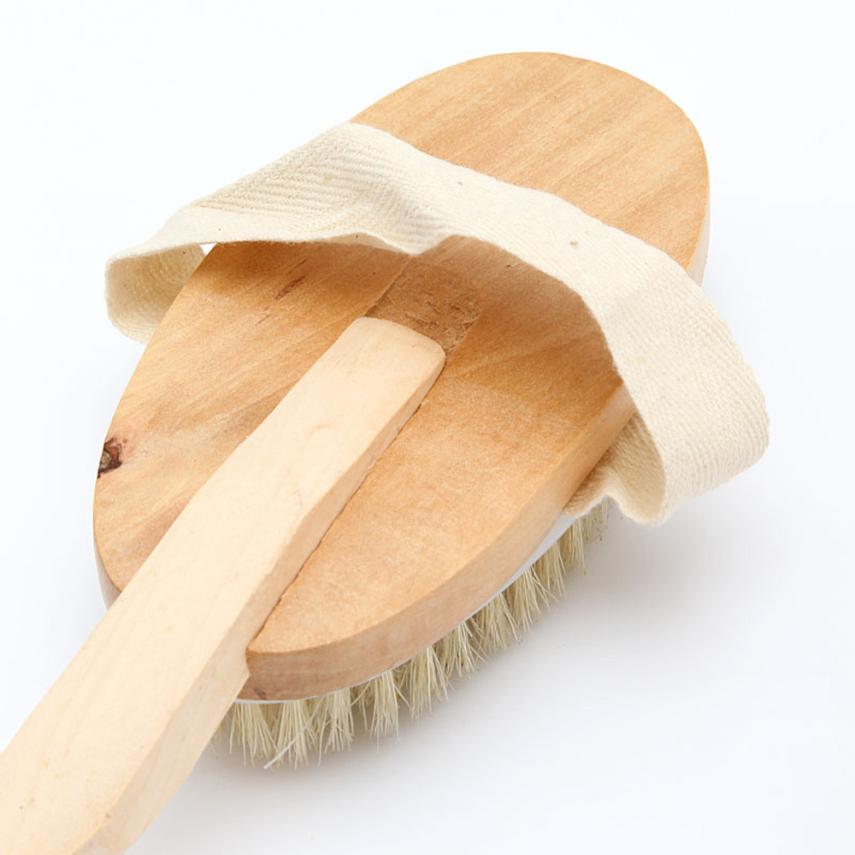 Bath Body Brush Boar Bristles Exfoliating Body Massager