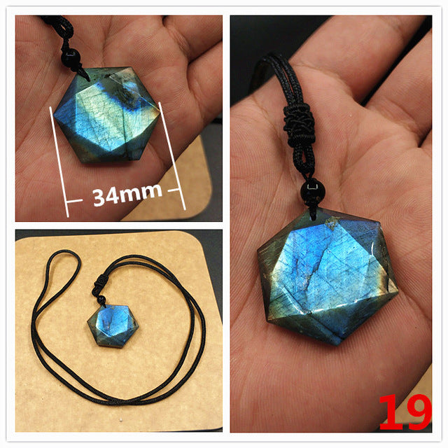 Natural Moonstone Sunstone Labradorite Pendant