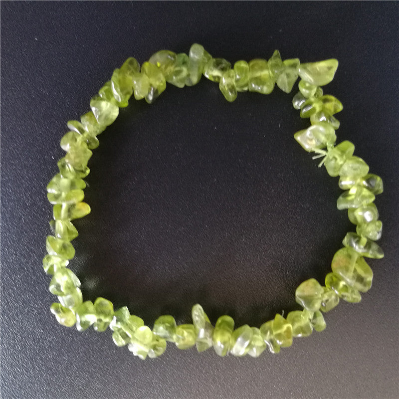 Natural peridot stone bracelet crystal