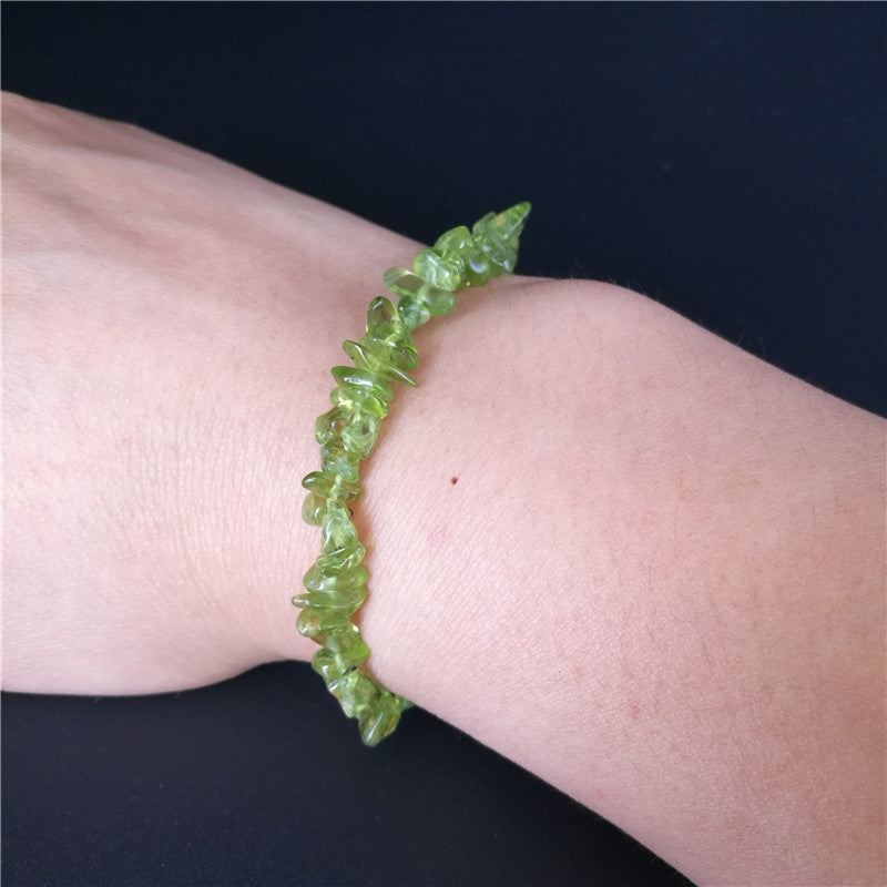 Natural peridot stone bracelet crystal