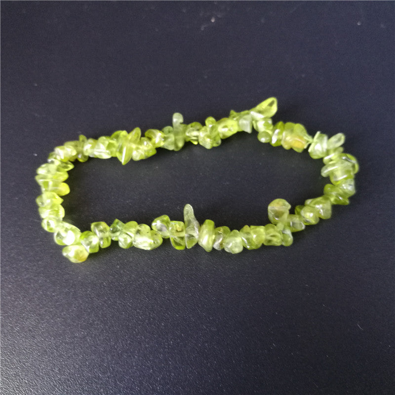 Natural peridot stone bracelet crystal