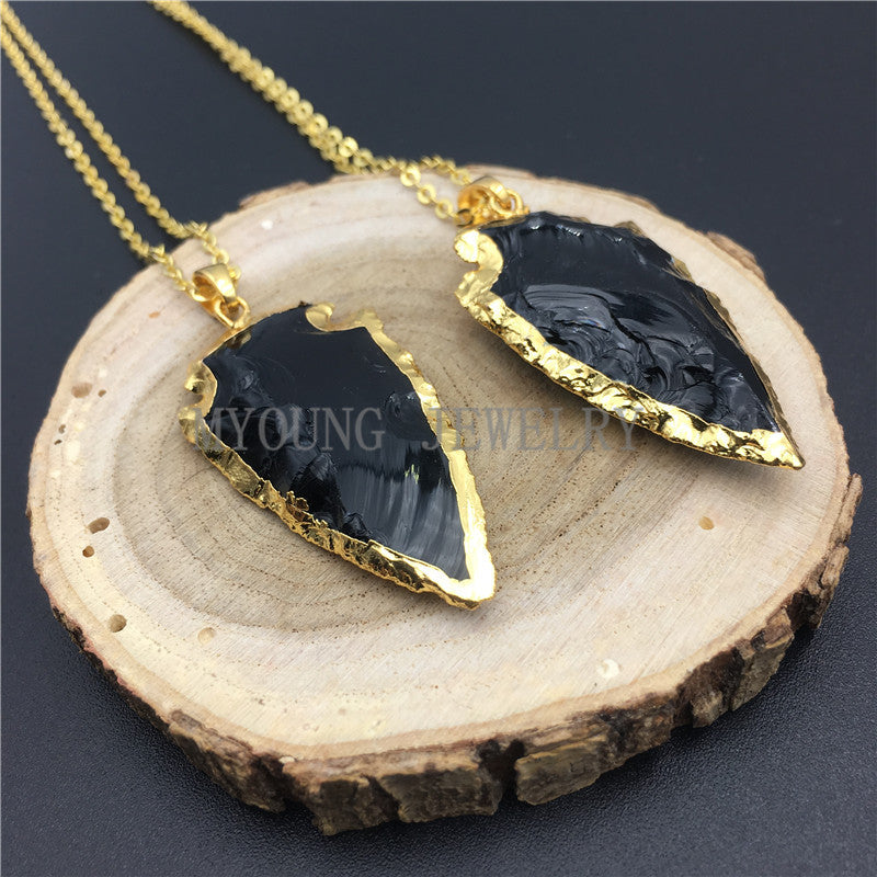 Cladding Arrowhead Gems Stone Necklace