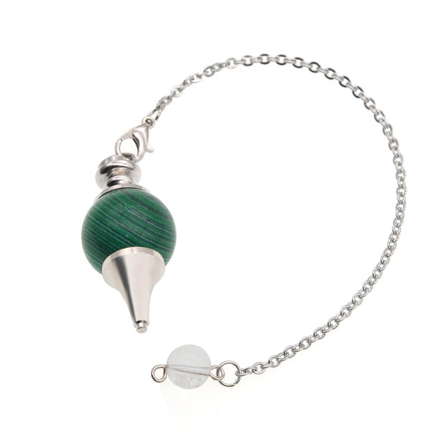 7 Chakra Healing Natural Stone Lapis Lazuli Pendulum Pendant Necklace