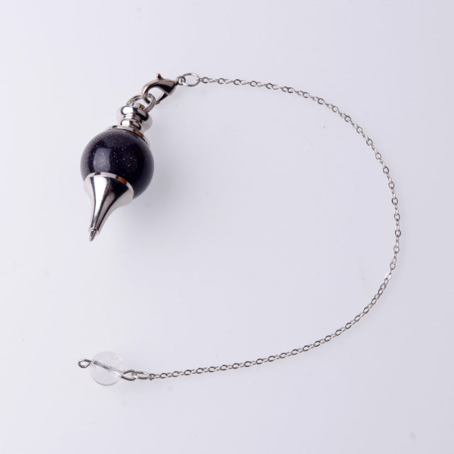 7 Chakra Healing Natural Stone Lapis Lazuli Pendulum Pendant Necklace