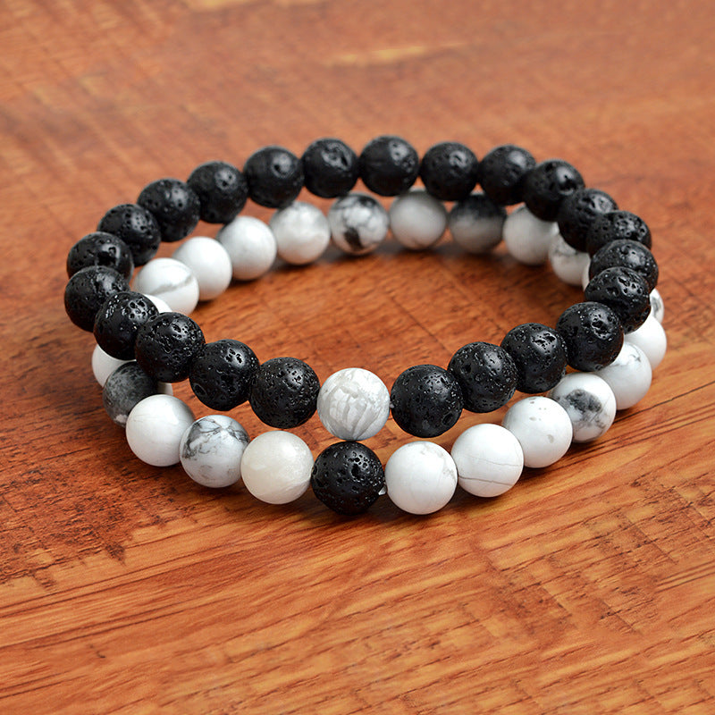 Tourmaline Lava Yoga Strand Wristband for Women