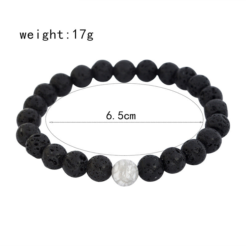Tourmaline Lava Yoga Strand Wristband for Women