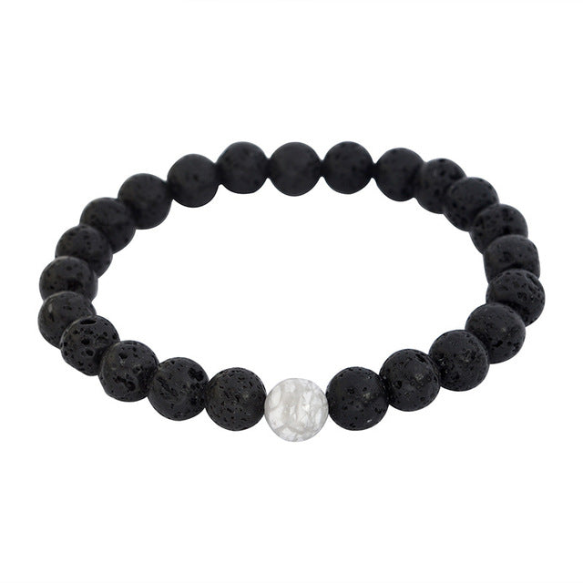 Tourmaline Lava Yoga Strand Wristband for Women