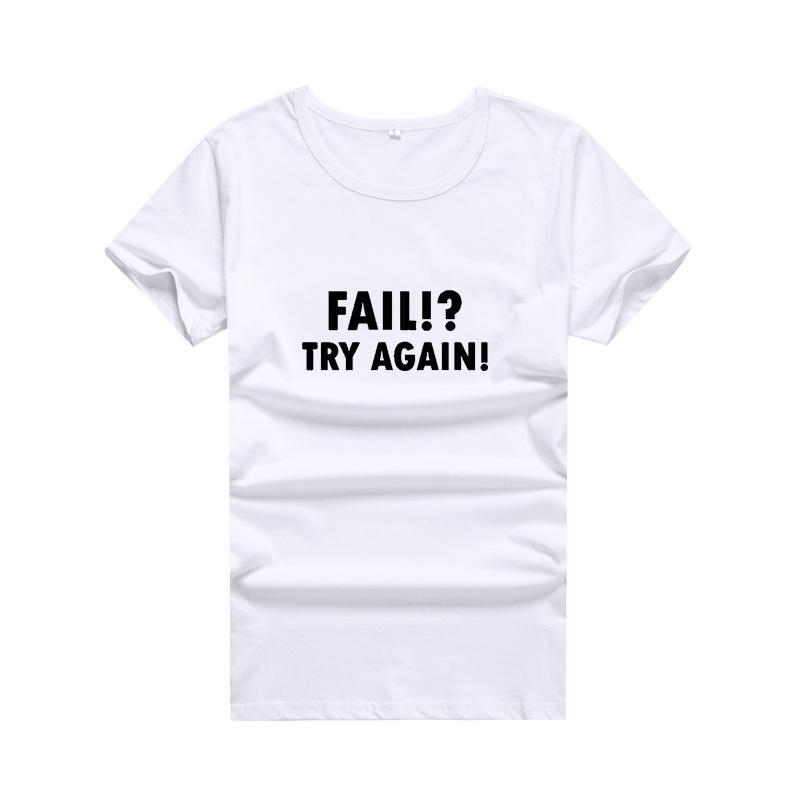 HETUAF FAIL TRY AGAIN Harajuku T-shirt Women Tops 2018 Fashion Encouraging Summer