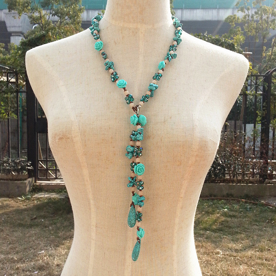 Bohemian style women calaite turquoises stone