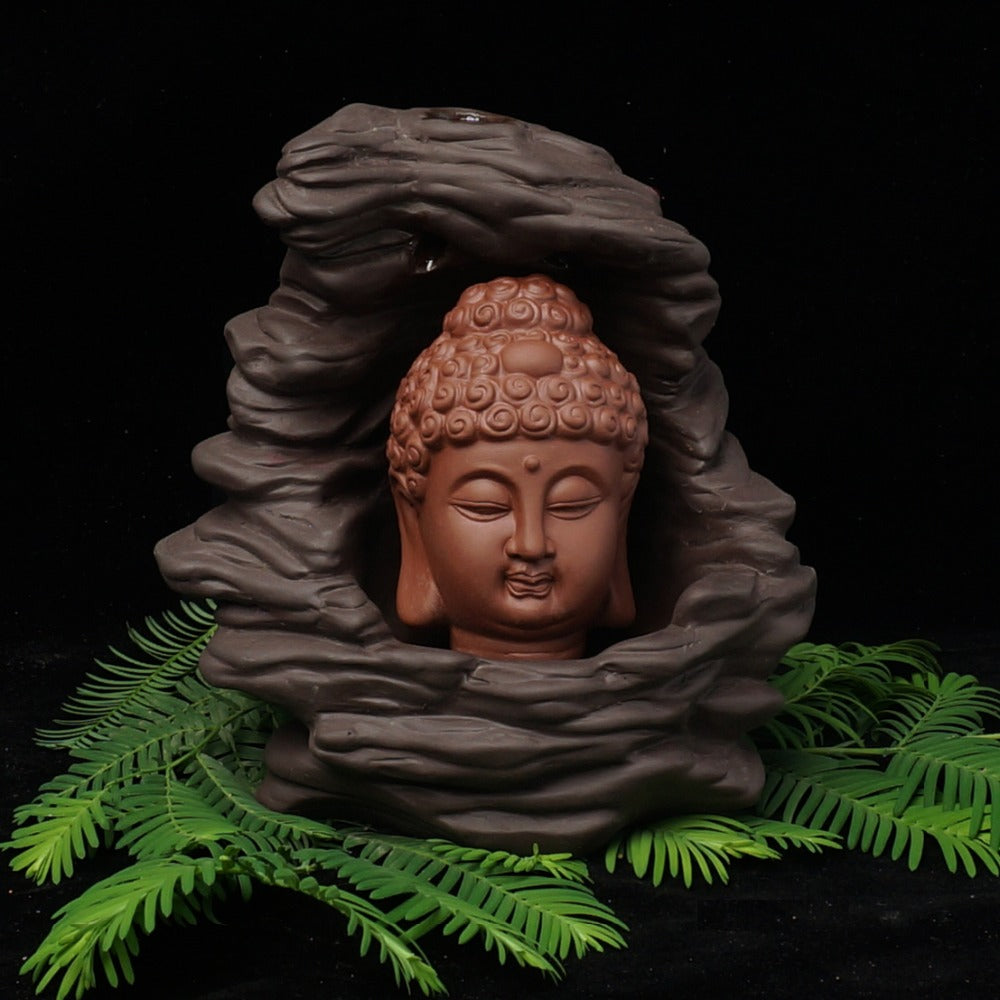 Ceramic Buddha Head Incense Burner