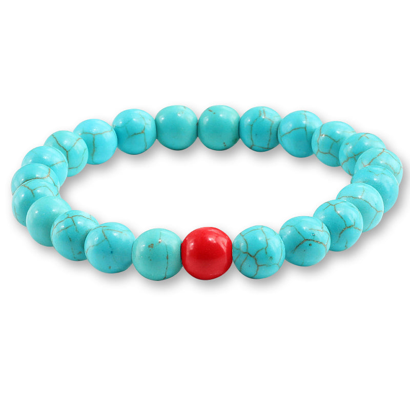 Fashion Blue Turquoises Couple Distance Bracelet