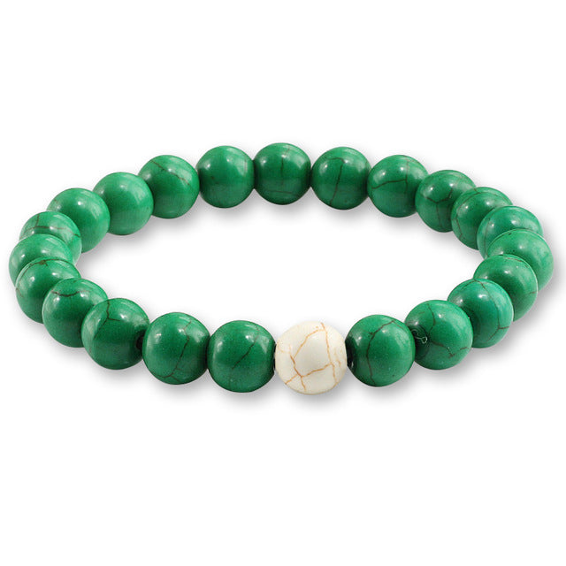 Fashion Blue Turquoises Couple Distance Bracelet