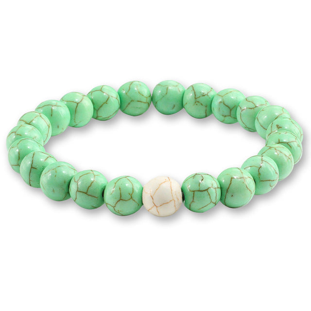 Fashion Blue Turquoises Couple Distance Bracelet