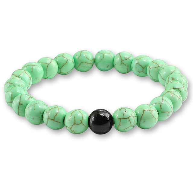 Fashion Blue Turquoises Couple Distance Bracelet