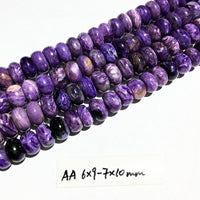 Unique Natural Purple Charoite Abacus Flat Round Shape beads