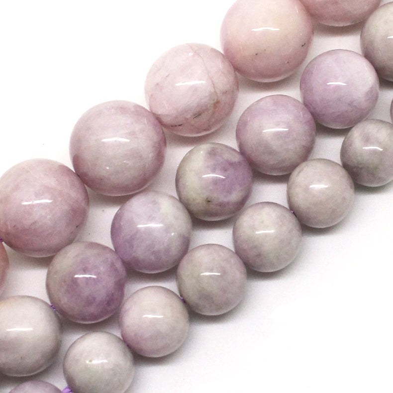 Natural Kunzite Stone Round Beads For Jewelry