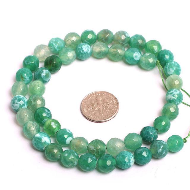 Gem-inside 8mm Faceted Fire Agates