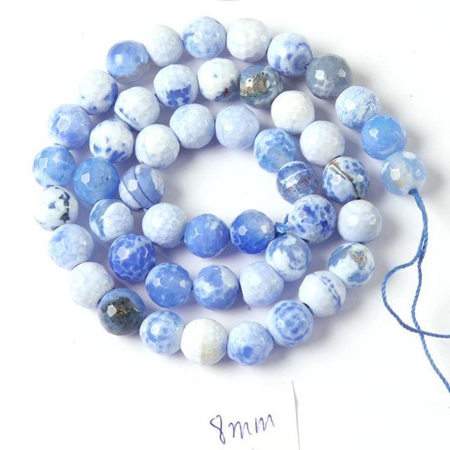 Gem-inside 8mm Faceted Fire Agates