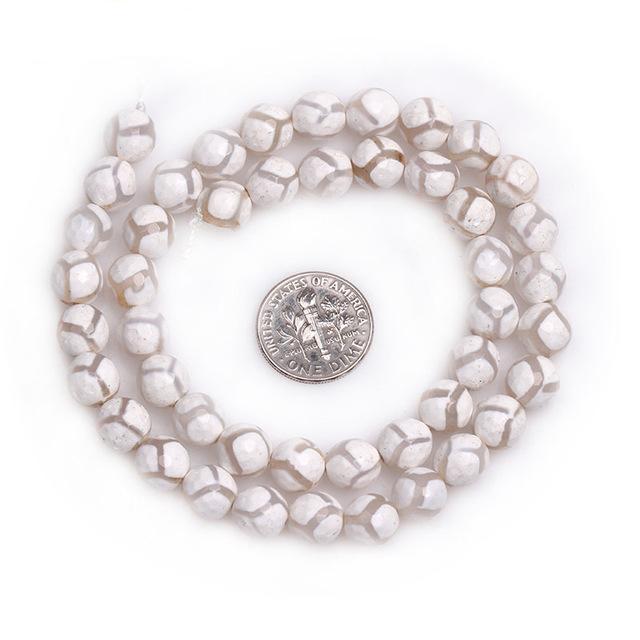 Gem-inside 8mm Faceted Fire Agates