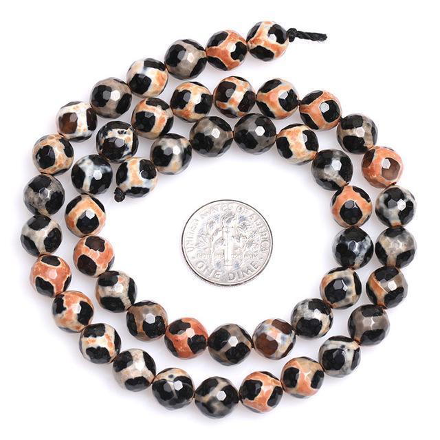 Gem-inside 8mm Faceted Fire Agates