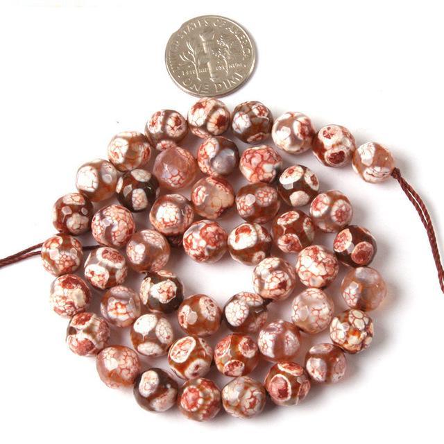 Gem-inside 8mm Faceted Fire Agates