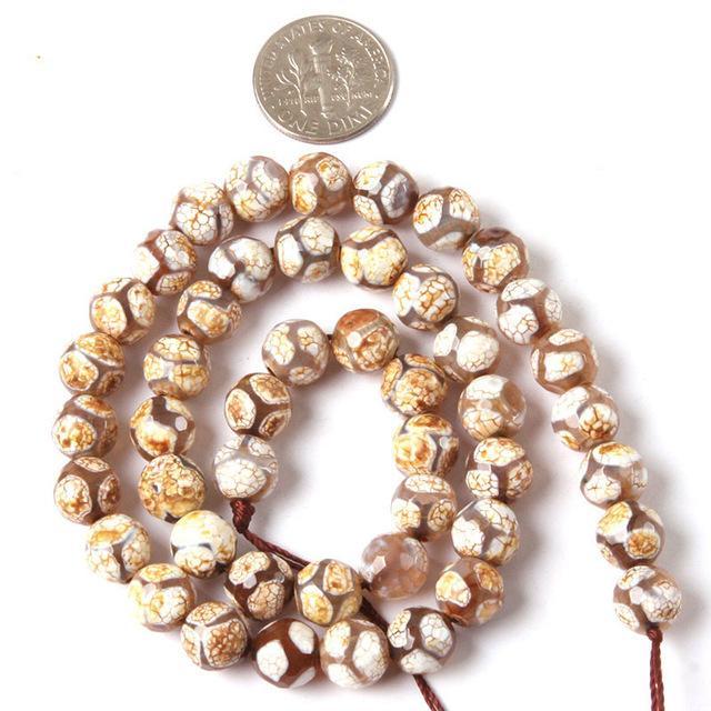 Gem-inside 8mm Faceted Fire Agates