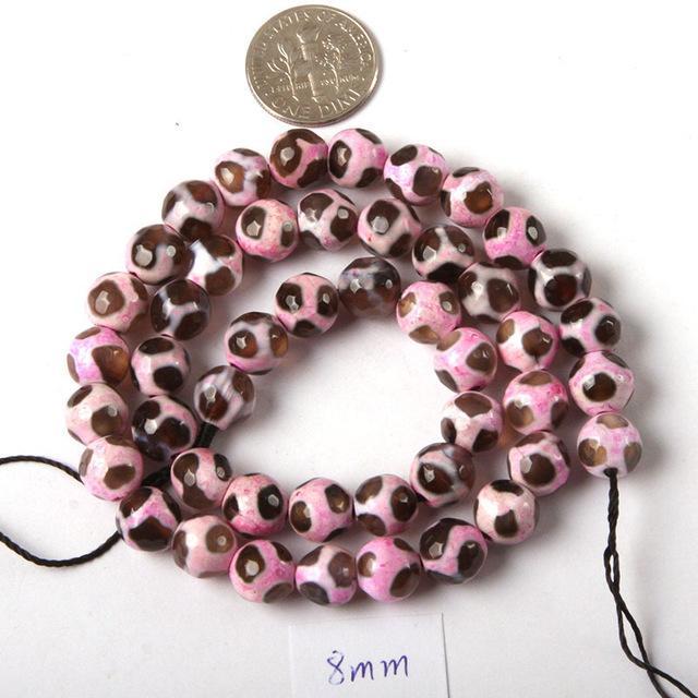 Gem-inside 8mm Faceted Fire Agates