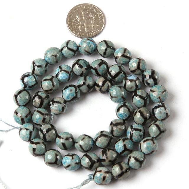 Gem-inside 8mm Faceted Fire Agates