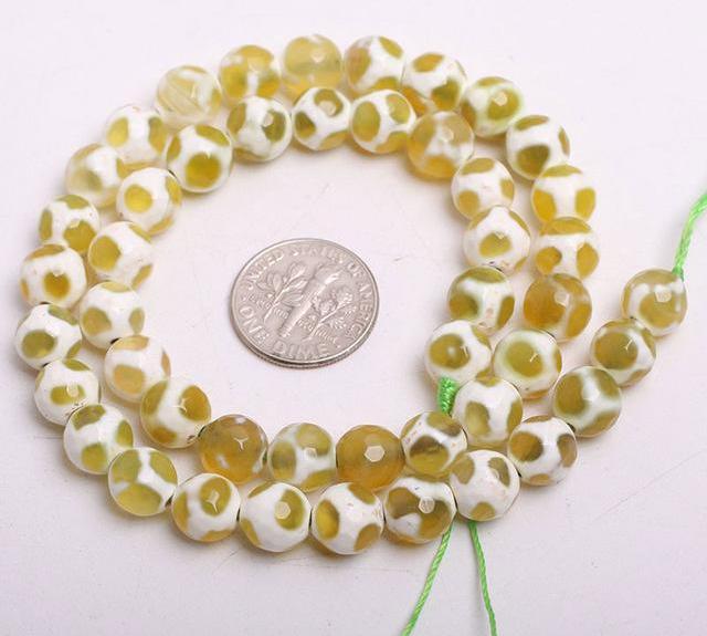 Gem-inside 8mm Faceted Fire Agates