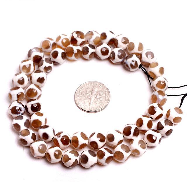 Gem-inside 8mm Faceted Fire Agates
