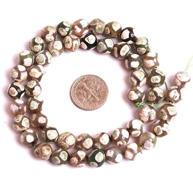 Gem-inside 8mm Faceted Fire Agates