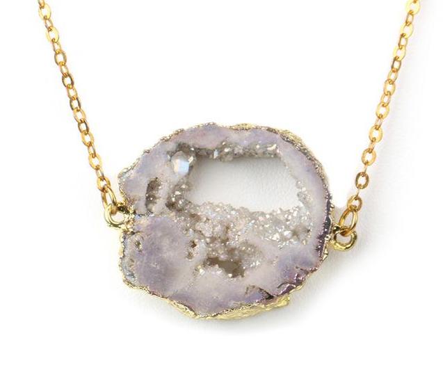 Jewelry Quartz Pendant Geometric Titanium Druzy