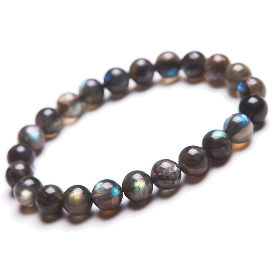 Natural Rainbow Lights Labradorite Stretch Bracelets