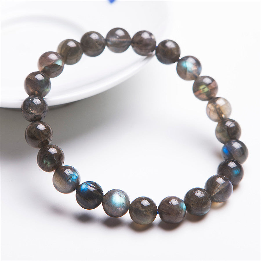 Natural Rainbow Lights Labradorite Stretch Bracelets