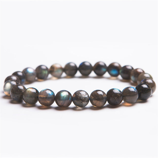 Natural Rainbow Lights Labradorite Stretch Bracelets