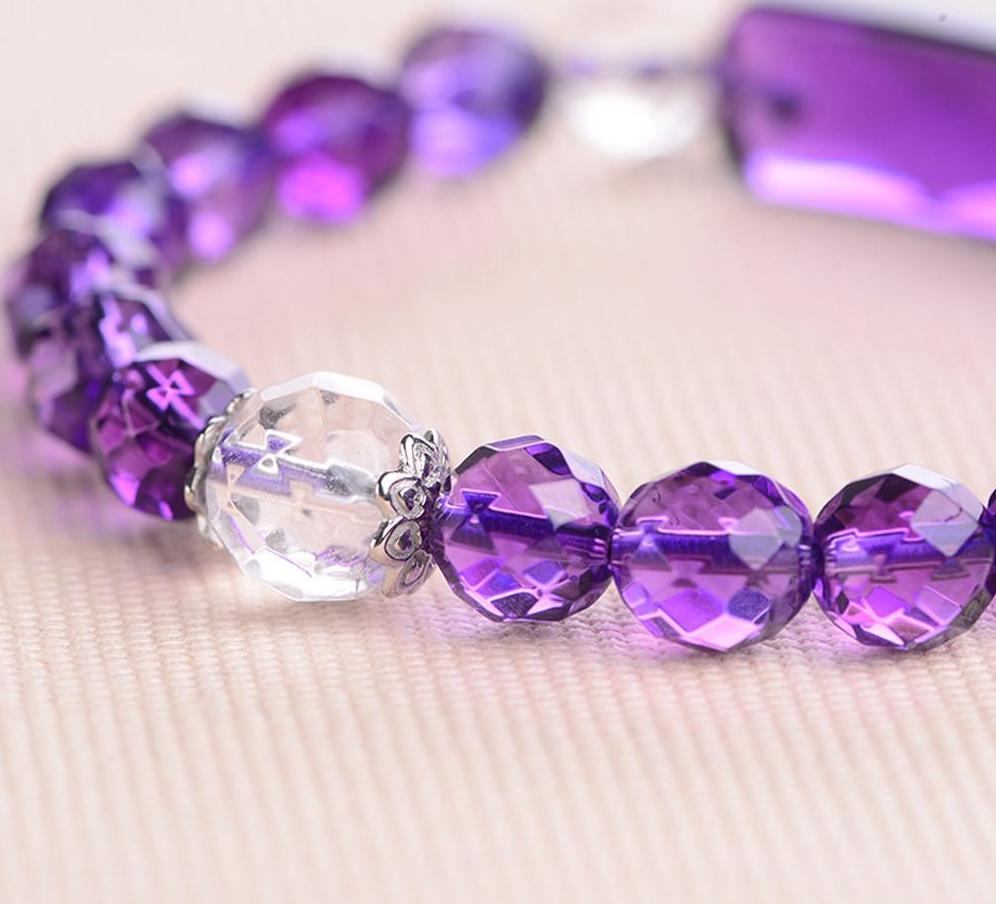 100% Natural Purple Bracelets Amethyst Geometric
