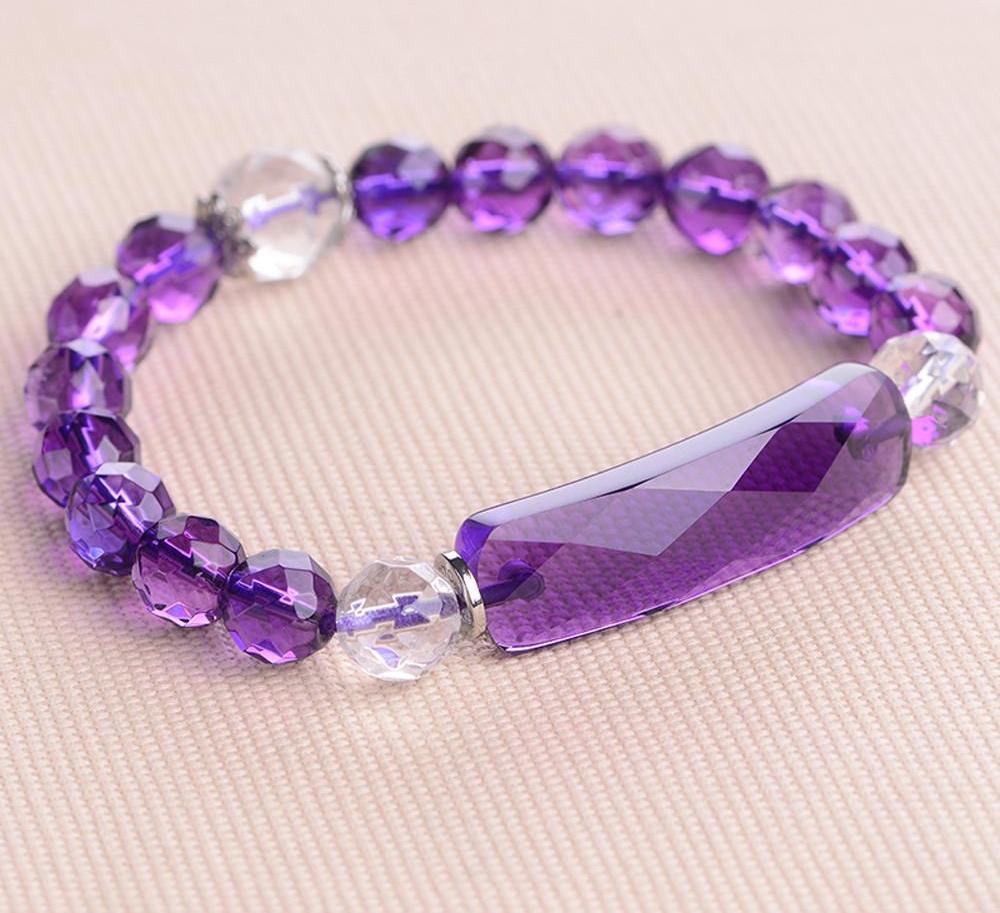 100% Natural Purple Bracelets Amethyst Geometric