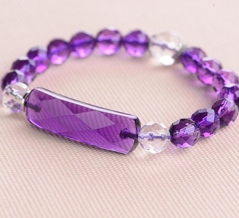 100% Natural Purple Bracelets Amethyst Geometric